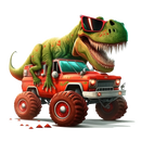 DTF Transfer Sheet - T-Rex Monster Truck Red
