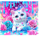 20oz Skinny Tumbler Printed Paper - Cat