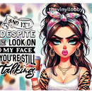 The look on my face 20oz Skinny Tumbler Printed Paper