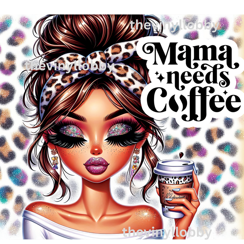 Mamma Needs Coffee 20oz Skinny Tumbler Printed Paper