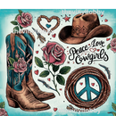 Peace Love Cowgirls 20oz Skinny Tumbler Printed Paper