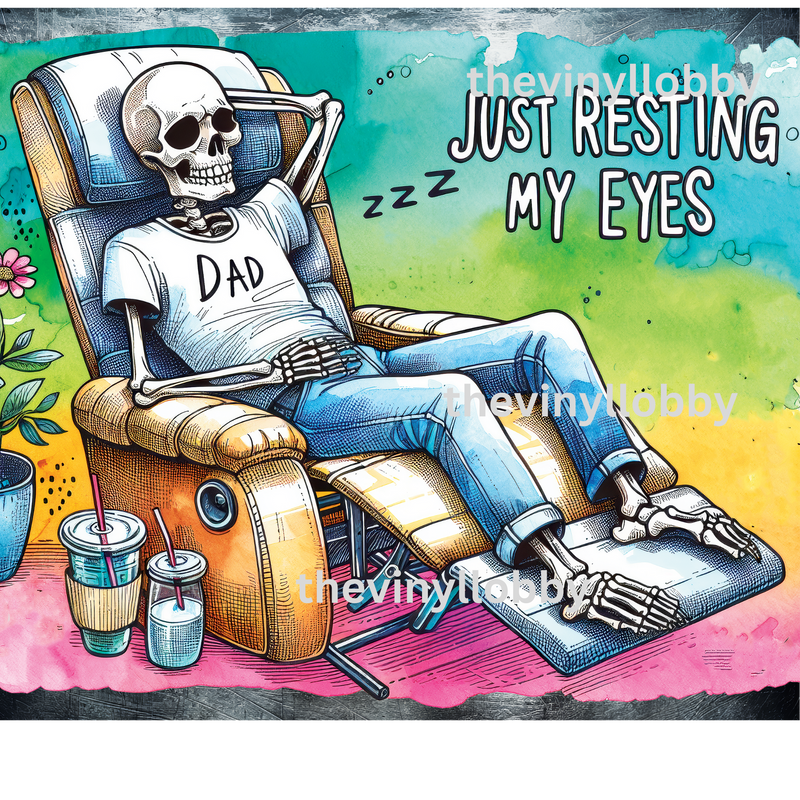Just resting my eyes 20oz Skinny Tumbler Printed Paper