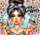 Iced Coffee and anxiety 20oz Skinny Tumbler Printed Paper