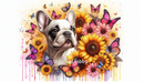 White French Bulldog Printed Sublimation Paper for 11oz mug.