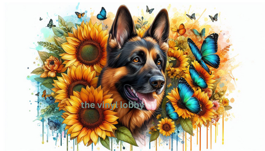 Sunflower German Shepard 11oz  Digital Download file