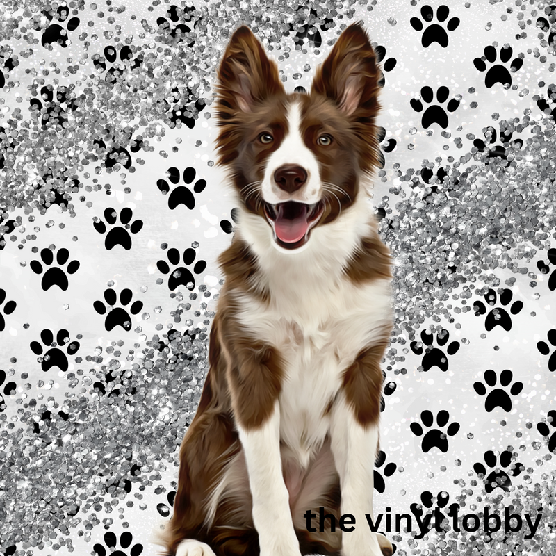 Brown Border Collie 20oz Skinny Tumbler Printed Paper