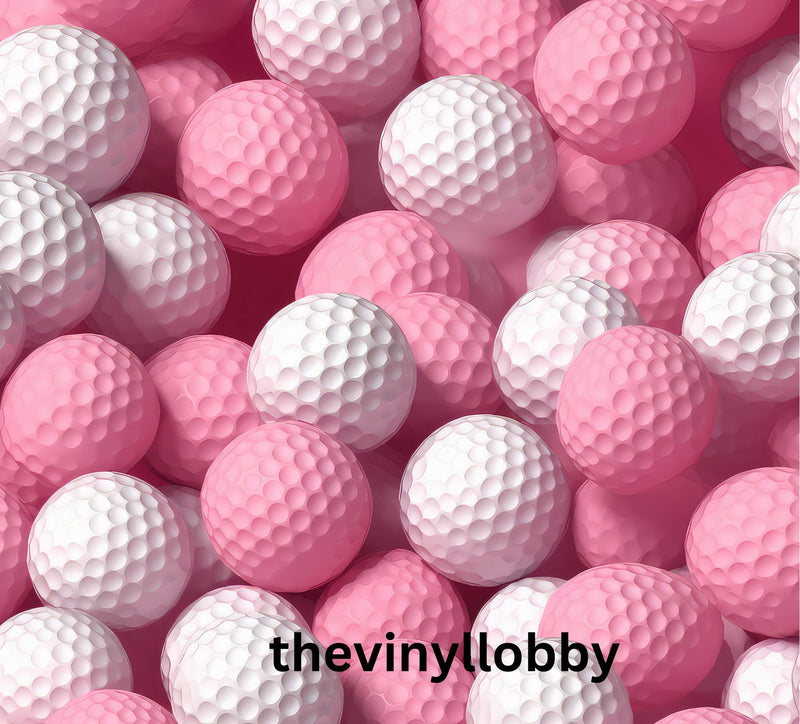 3D Pink Golf Balls 20oz Skinny Tumbler Printed Paper