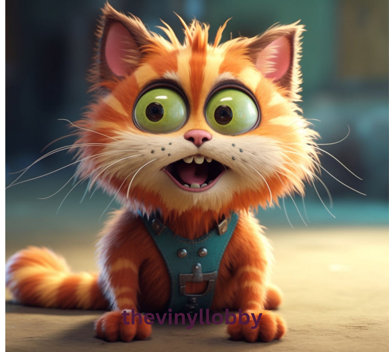 3D Orange Cat 20oz Skinny Tumbler Printed Paper
