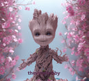 3D Floral Groot 20oz Skinny Tumbler Printed Paper