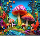 3D Paper Mushrooms 20oz Skinny Tumbler Printed Paper