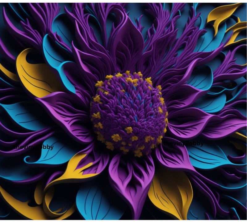 3D Vibrant Flower 20oz Skinny Tumbler Printed Paper