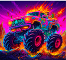 Fire Monster Truck 20oz Skinny Tumbler Printed Paper