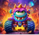Happy Monster Truck 20oz Skinny Tumbler Printed Paper