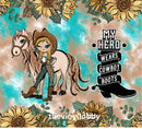 My Hero Wears Country Boots 20oz Skinny Tumbler Printed Paper