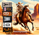 Cowboy and horse 20oz Skinny Tumbler Printed Paper