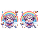 12oz Sublimation Flip Top Water Bottle Print - Smily Highlander Cow