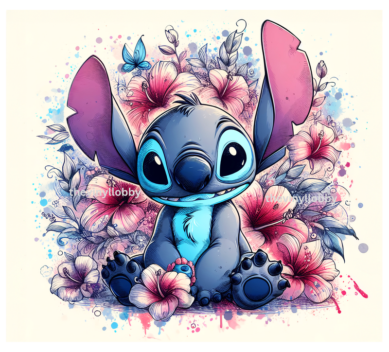 Sitting Blue Alien 20oz Skinny Tumbler Printed Paper