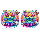 12oz Sublimation Flip Top Water Bottle Print - Rainbow Bright Dog