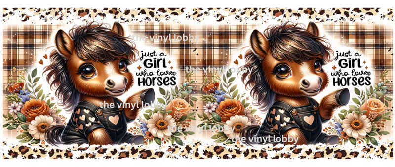 Cute Just a Girl that loves Horses Printed Sublimation Paper