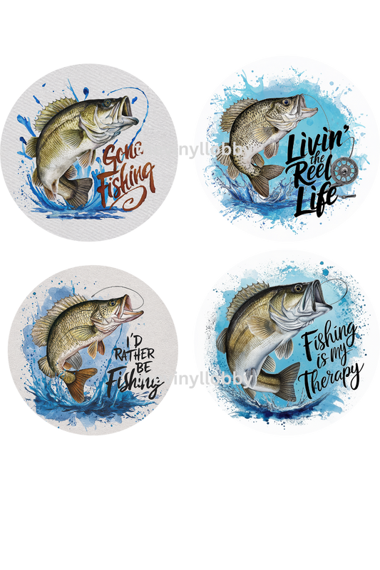 Fishing Coaster Sublimation Prints 4 Per Sheet