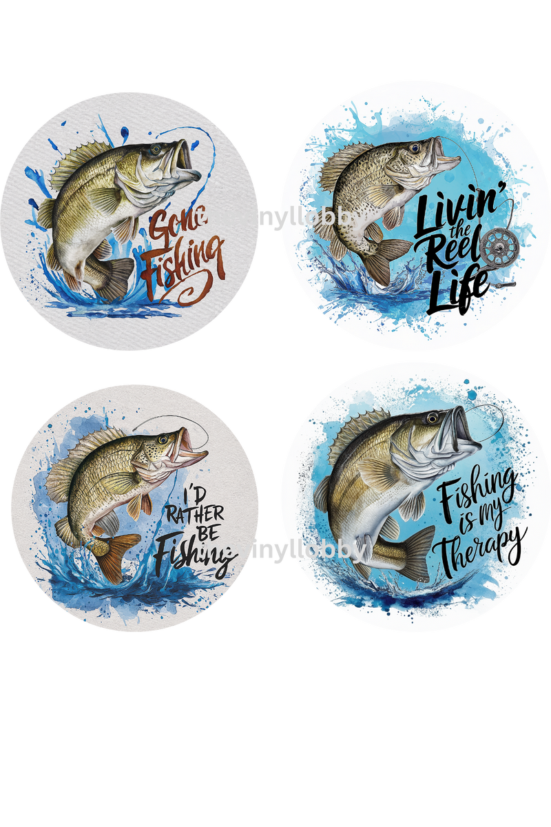 Fishing Coaster Sublimation Prints 4 Per Sheet