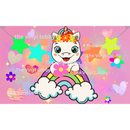 12oz Sublimation Flip Top Water Bottle Print - Happy Pink Unicorn