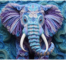 3D Blue Quilling Elephant 20oz Skinny Tumbler Printed Paper
