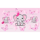 12oz Sublimation Flip Top Water Bottle Print - Baby Pink Elephants