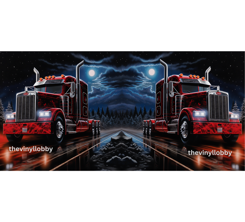 3D Semi Truck Printed Sublimation Paper for 11oz mug.