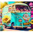 Retro Floral Van 20oz Skinny Tumbler Printed Paper