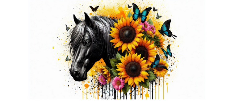 Butterfly Black Horse Digital Download file