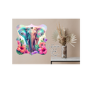 Scalloped Clock Sublimation Print - Pastel Elephant