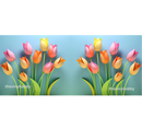 3D Pink and Blue Tulips Printed Sublimation Paper for 11oz mug.