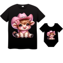 DTF Transfer Sheet - Pink Leopard Hat Highlander Cow