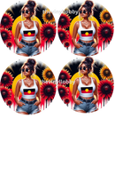 Bright Sunflowers Coaster Sublimation Prints 4 Per Sheet