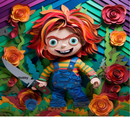3D Paper Chucky 20oz Skinny Tumbler Printed Paper