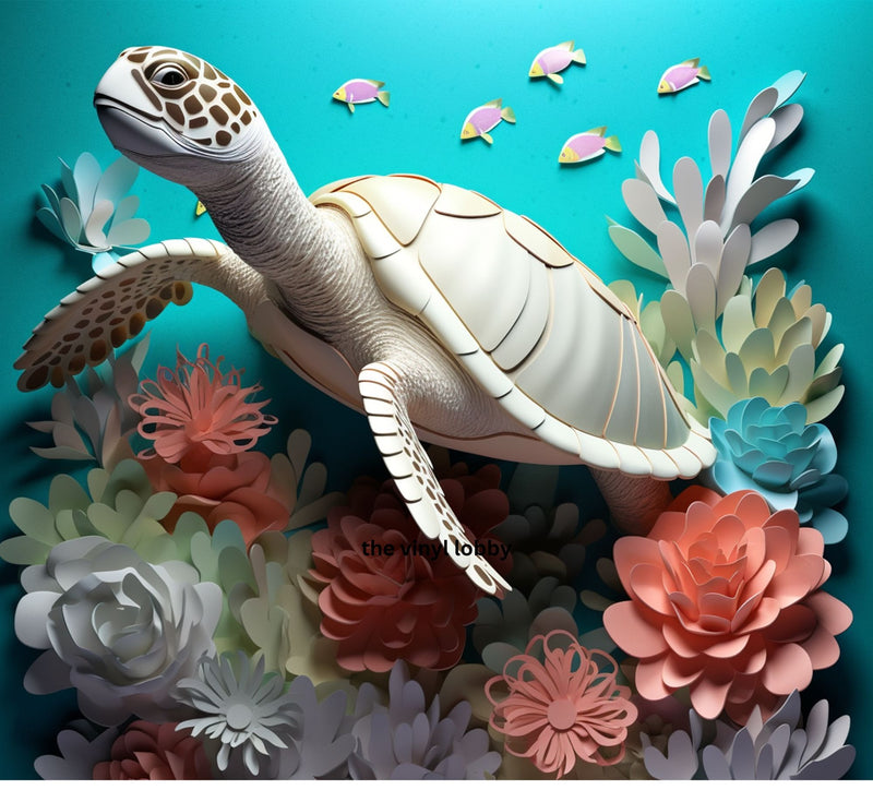 3D Turtle 20oz Skinny Tumbler Printed Paper