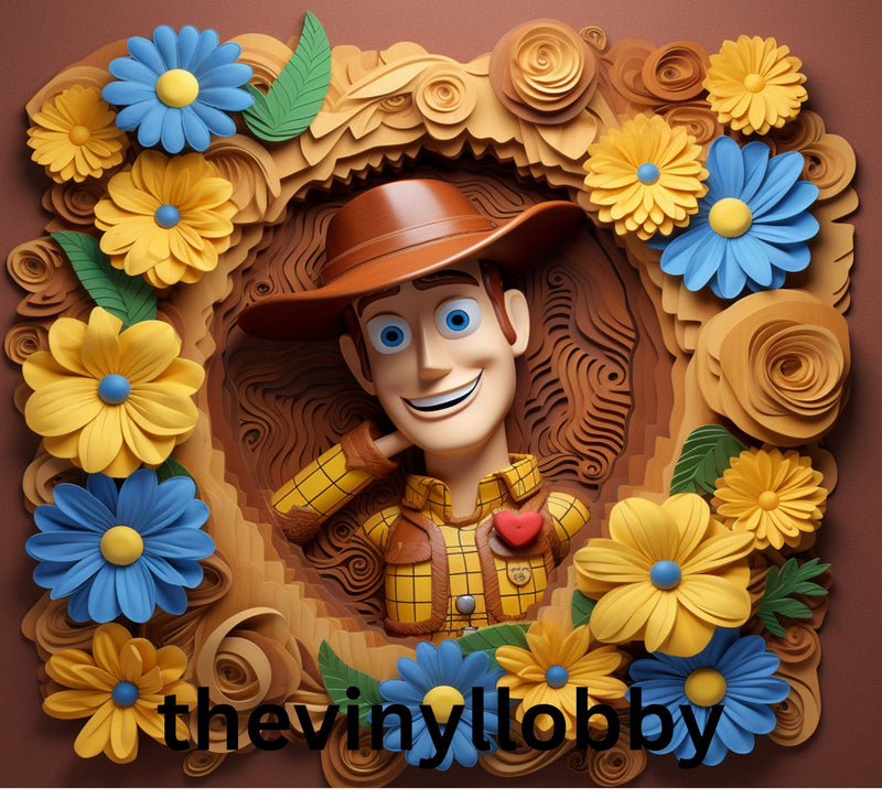 3D Brown Woodie 20oz Skinny Tumbler Printed Paper