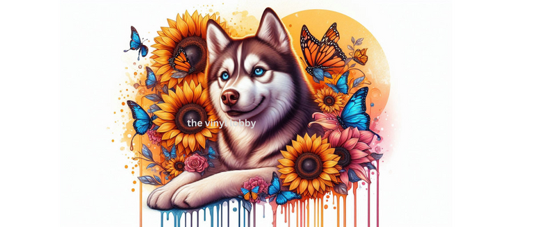 Brown Husky Printed Sublimation Paper for 11oz mug.