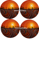 Sunset Round Coaster Sublimation Prints 4 Per Sheet