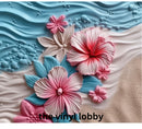 3D Beach Pink Flowers 20oz Skinny Tumbler Printed Paper