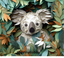 3D Paper Koala 20oz Skinny Tumbler Printed Paper