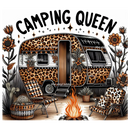 Leopard Camping Queen 20oz Skinny Tumbler Printed Paper