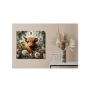 Square Clock Sublimation Print - Floral Highlander