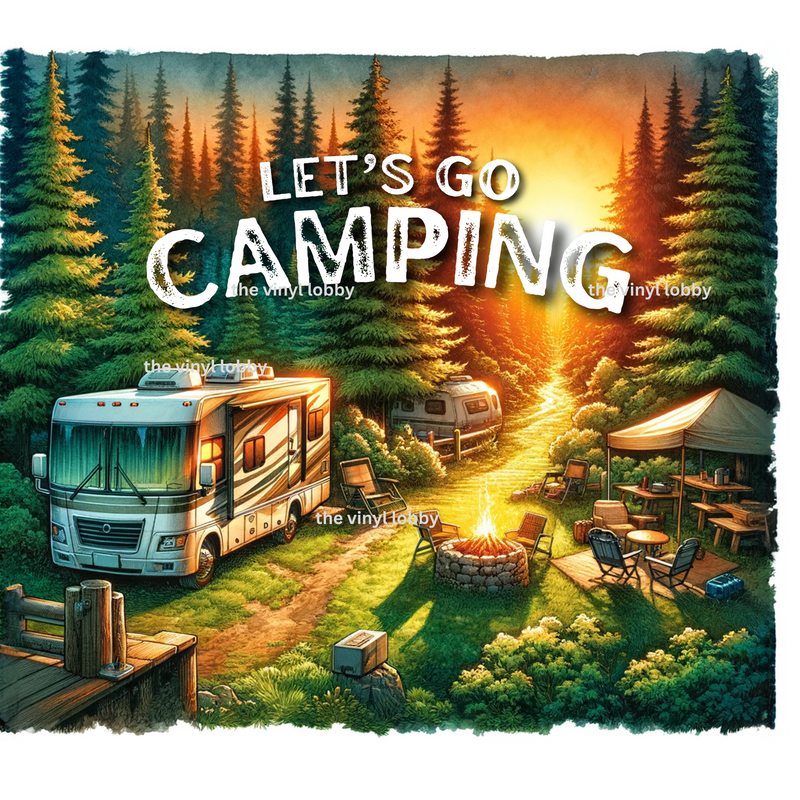 Let's go Camping Skinny Tumbler Printed Paper