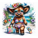 Highlander Cow Beach Life Skinny Tumbler Printed Paper