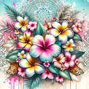 Floral Hibiscus 20oz Skinny Tumbler Printed Paper