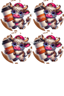 Highlander Coffee Round Coaster Sublimation Prints 4 Per Sheet