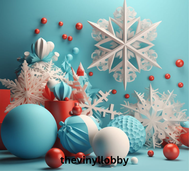 3D Sublimation Paper for 20oz Tumbler - Christmas Snowflakes