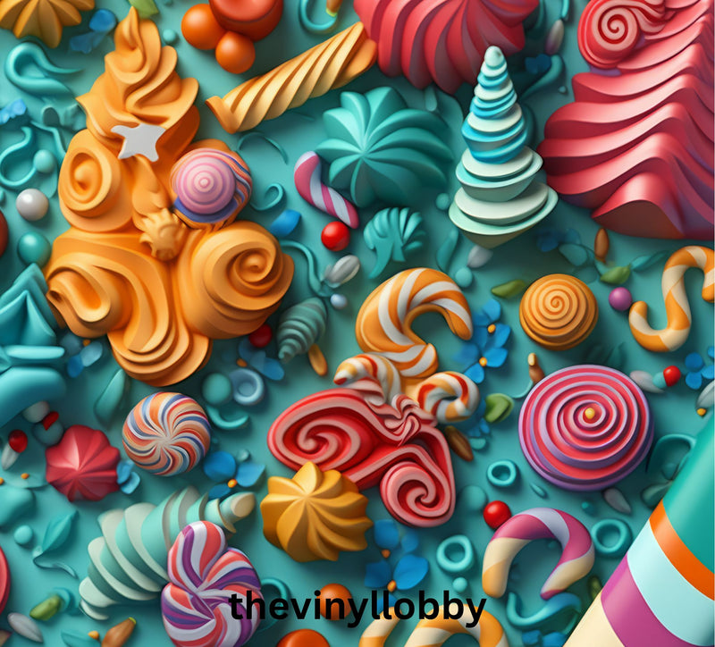 3D Sublimation Paper for 20oz Tumbler - Christmas Candy